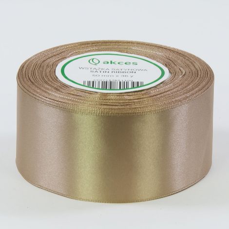 Wstążka satynowa Akces Złota kawowa, 38mm x 33m